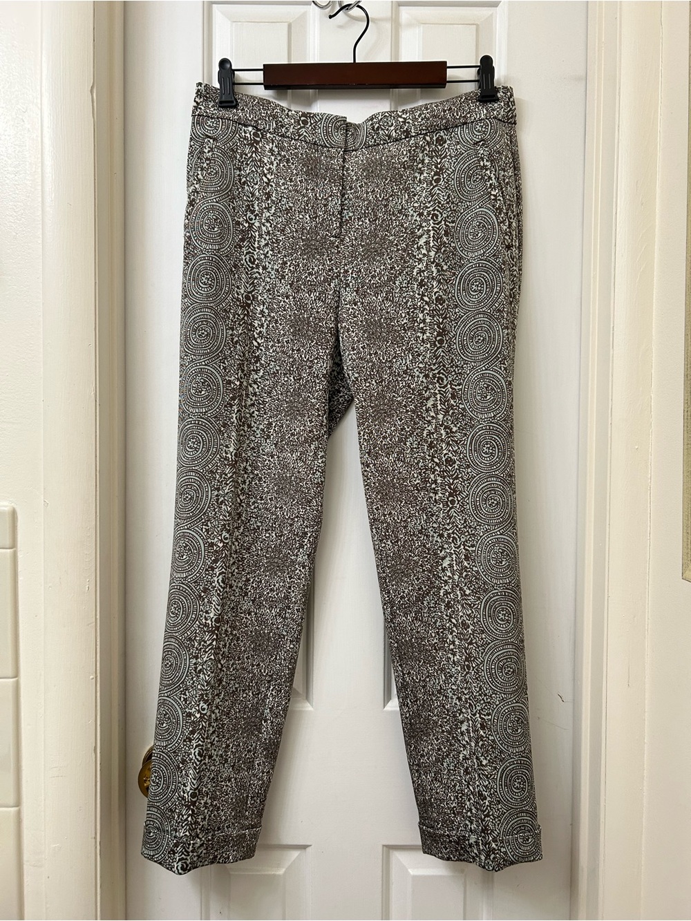 Tory Burch  
Straight Ankle Pants Size 6 Pattern Print Trouser Cuffed
